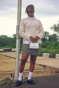 SHORT SKIRT ON LOAFERS OUTFIT