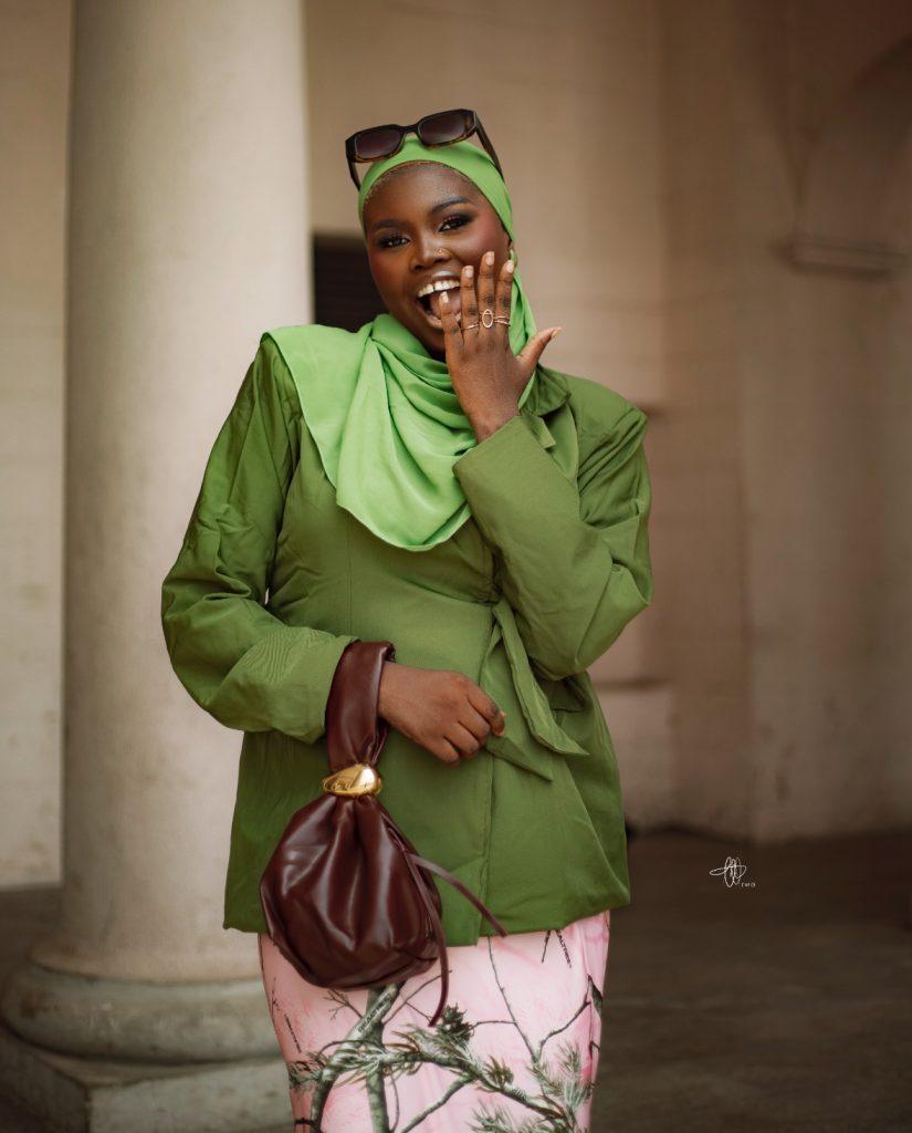 Green and pink suit set