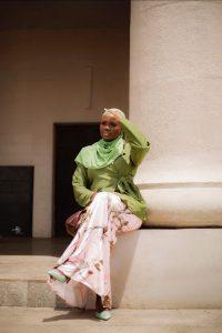 Green and pink suit set