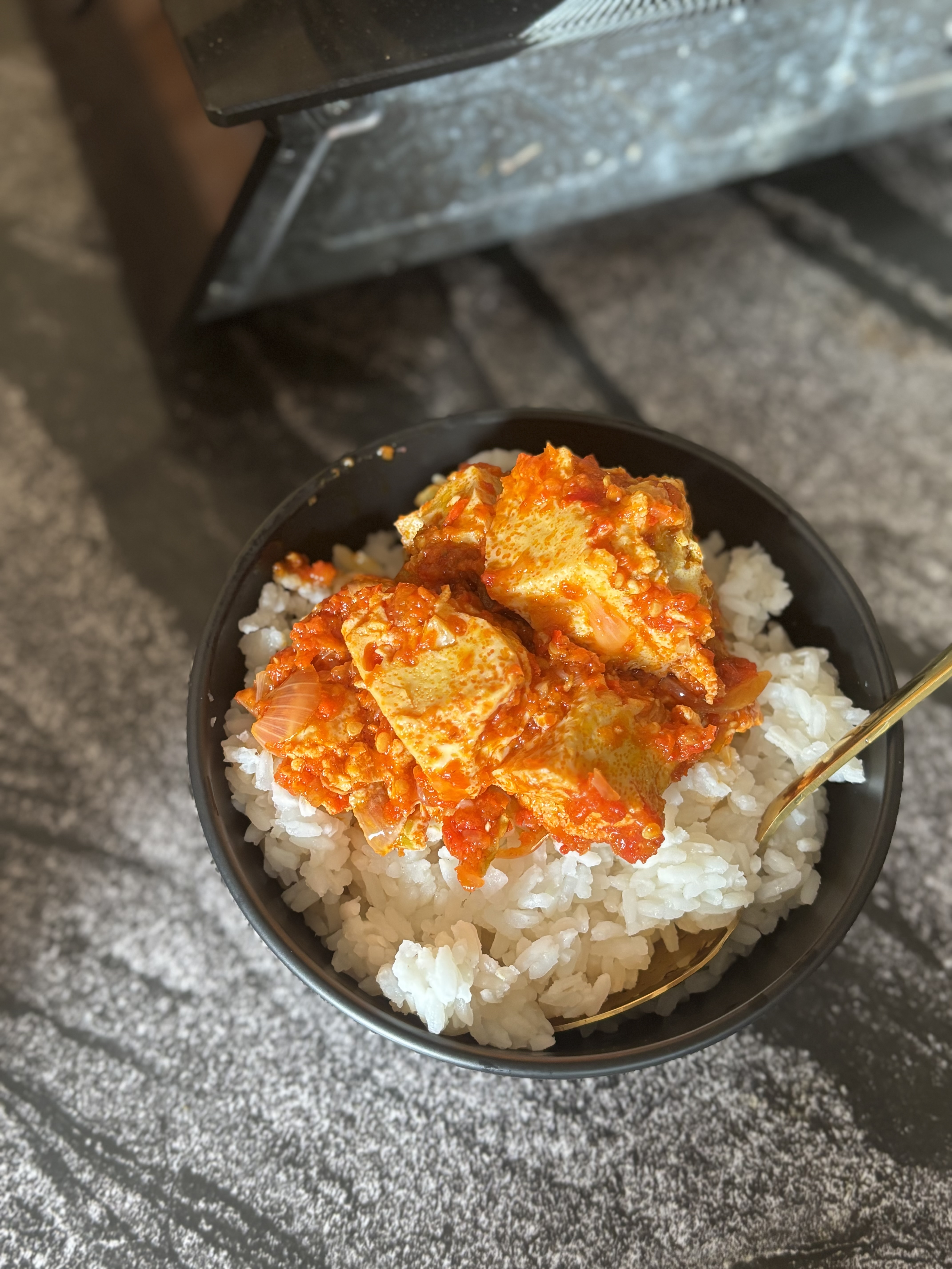 Easy to make Egg Sauce and rice