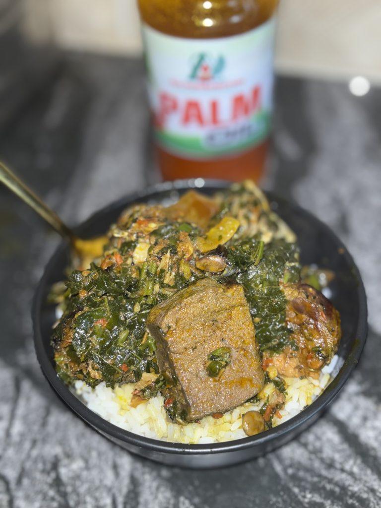 Rich and packed ugwu vegetable sauce